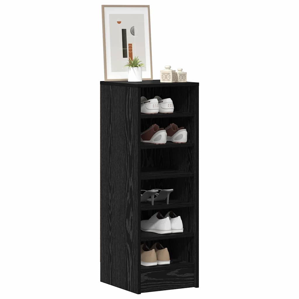 vidaXL Szafka na buty z półką Czarny Dąb 32 x 35 x 90 cm