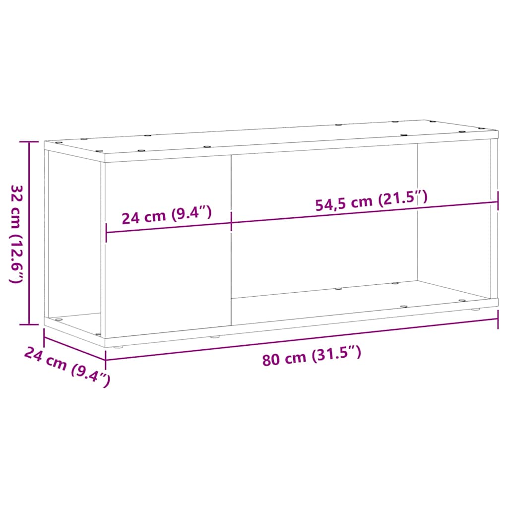 vidaXL Zestaw szafek RTV Czarny Dąb 80 x 24 x 32 cm
