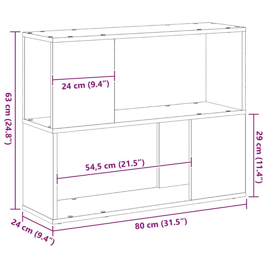 vidaXL Zestaw szafek RTV Czarny Dąb 80 x 24 x 63 cm