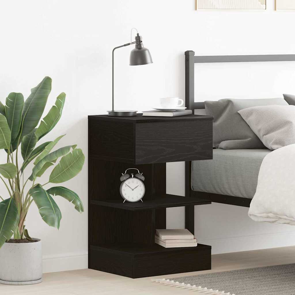 vidaXL Szafka Nocna Czarny Dąb 40 x 35 x 65 cm Materiał drewnopochodny
