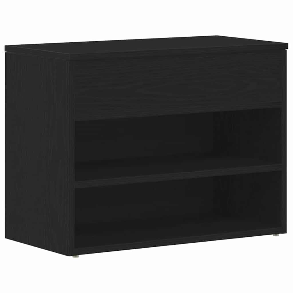 vidaXL Ławka na buty z półką Czarny Dąb 60 x 30 x 45 cm