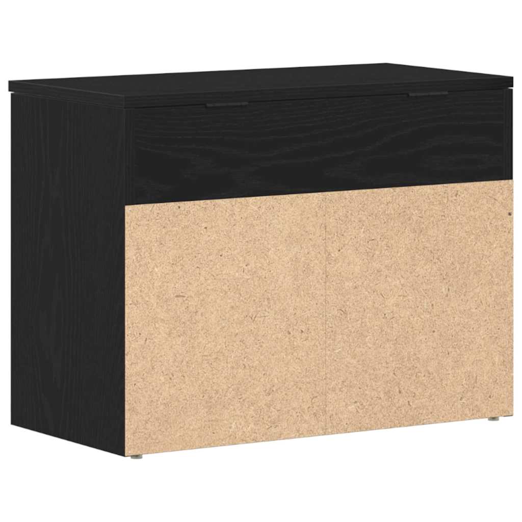 vidaXL Ławka na buty z półką Czarny Dąb 60 x 30 x 45 cm