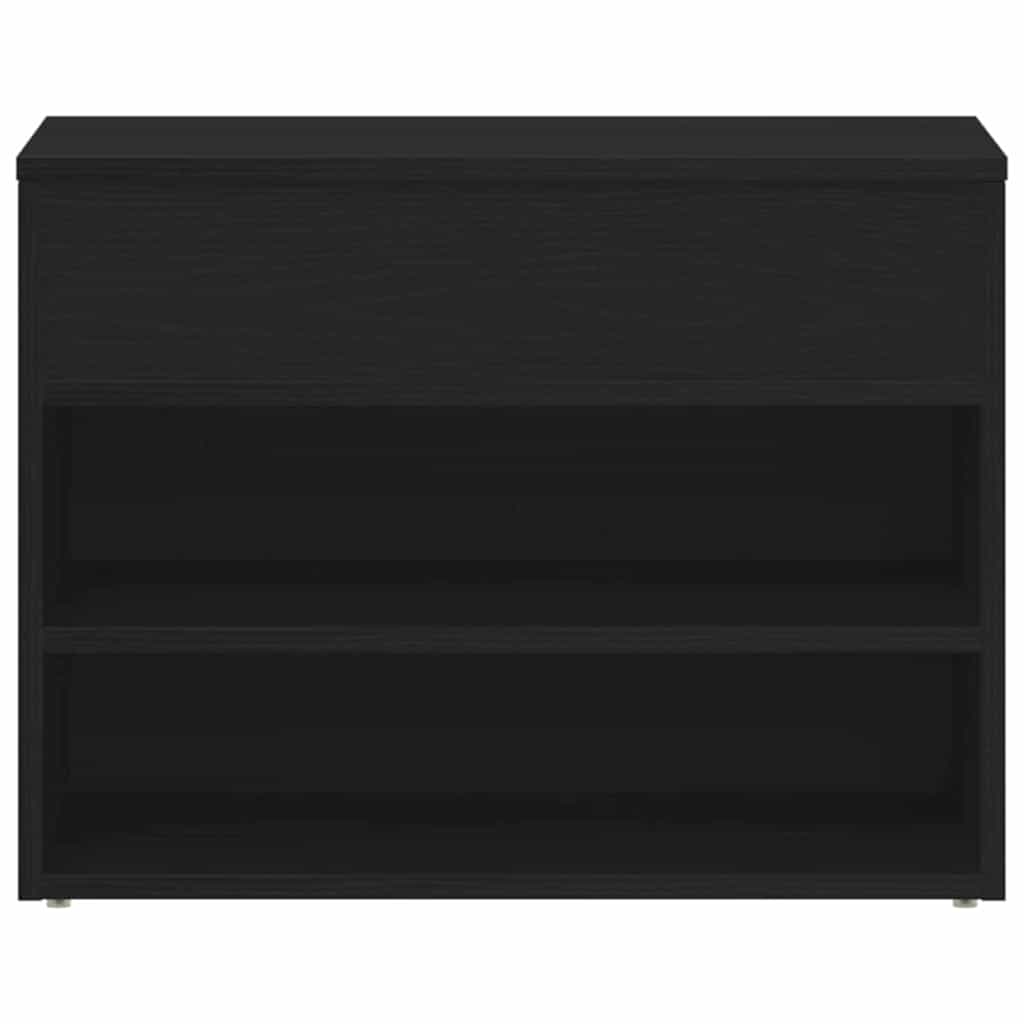 vidaXL Ławka na buty z półką Czarny Dąb 60 x 30 x 45 cm