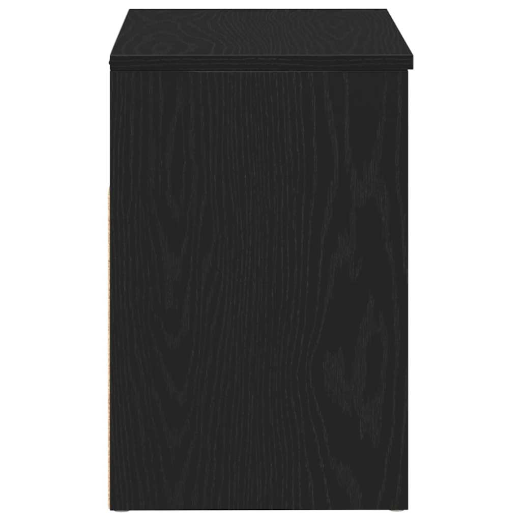 vidaXL Ławka na buty z półką Czarny Dąb 60 x 30 x 45 cm