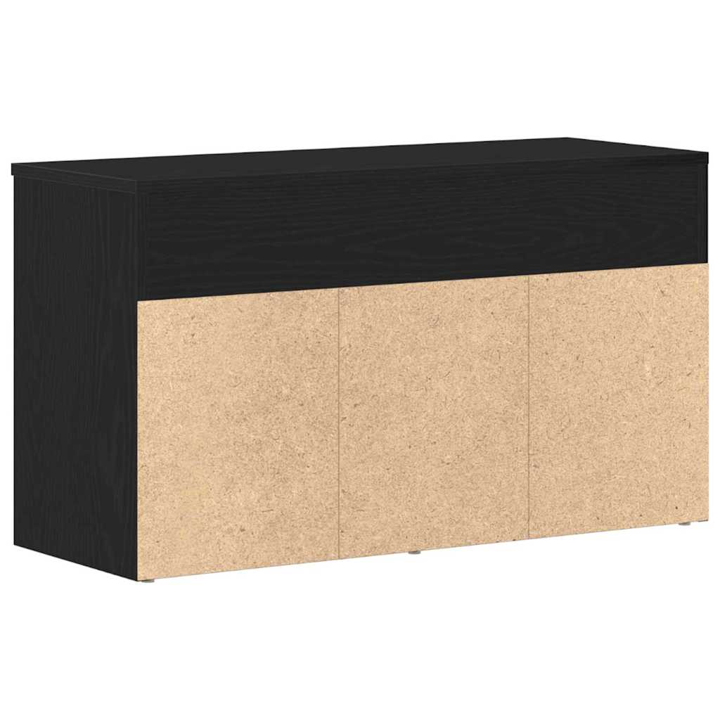 vidaXL Ławka na buty z półką Czarny Dąb 80 x 30 x 45 cm