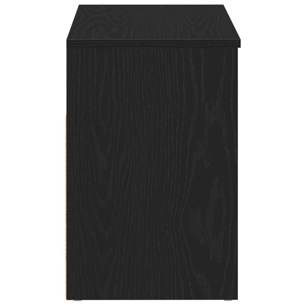 vidaXL Ławka na buty z półką Czarny Dąb 80 x 30 x 45 cm