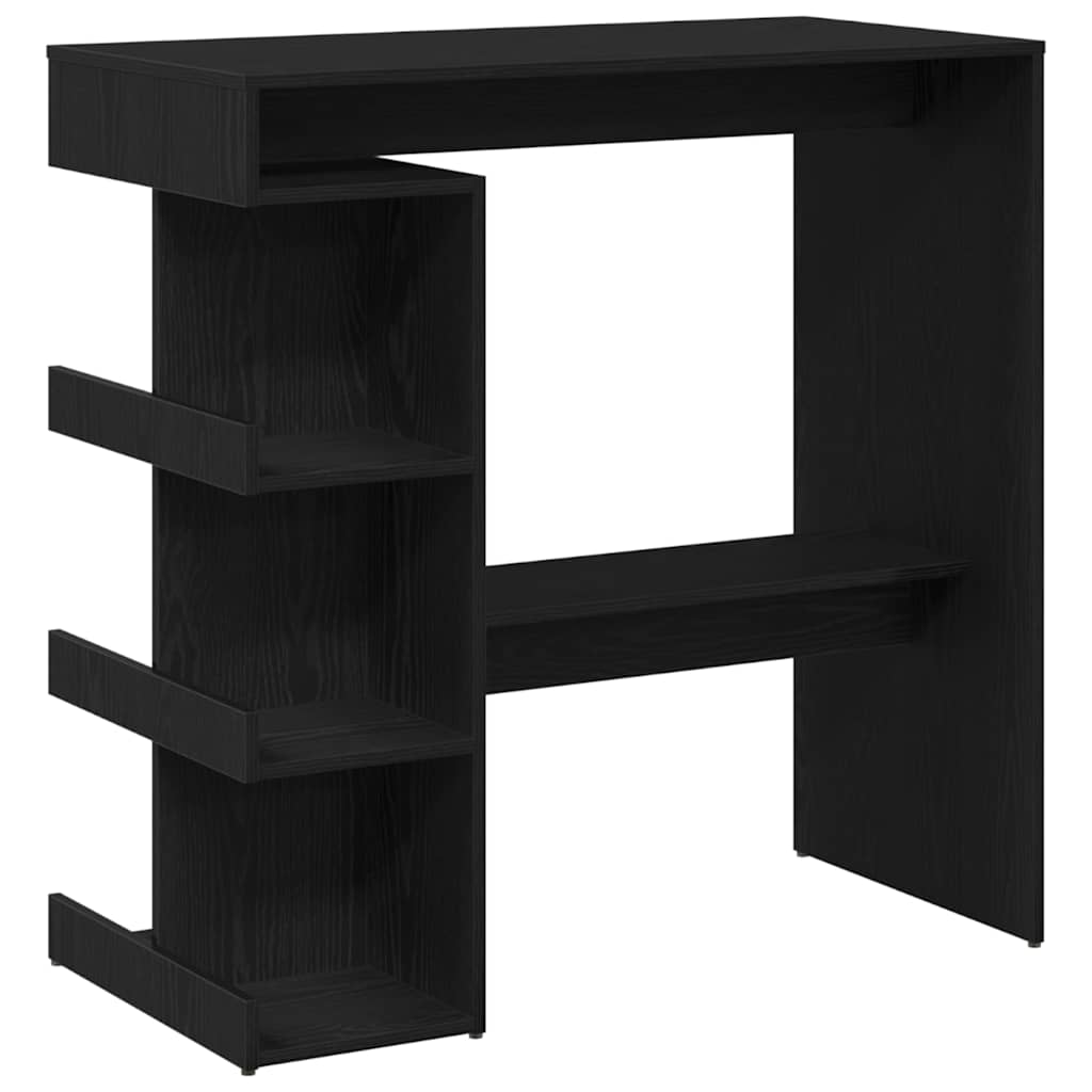 vidaXL Stół barowy z półką Czarny Dąb 100 x 48 x 101,5 cm