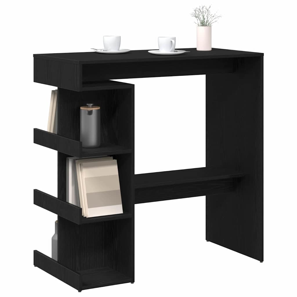 vidaXL Stół barowy z półką Czarny Dąb 100 x 48 x 101,5 cm