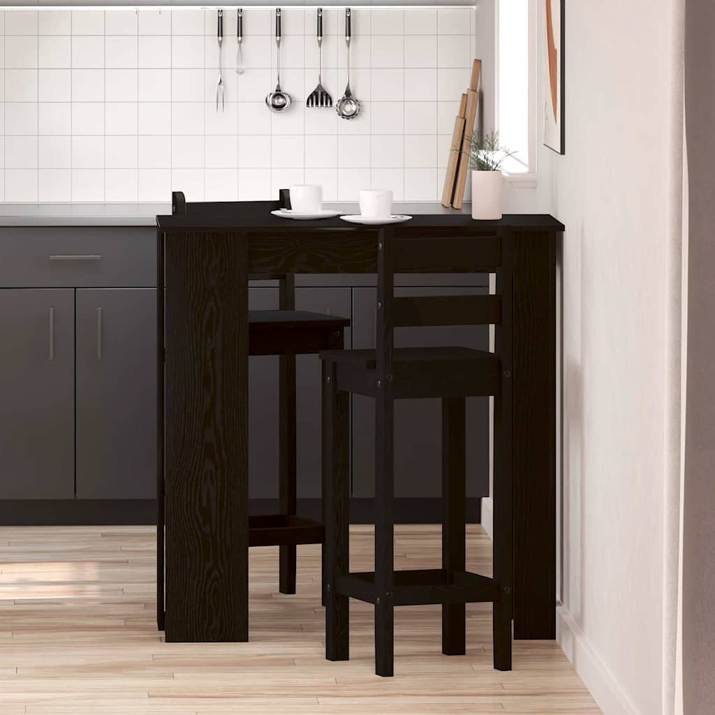 vidaXL Stół barowy z półką Czarny Dąb 102 x 50 x 103,5 cm