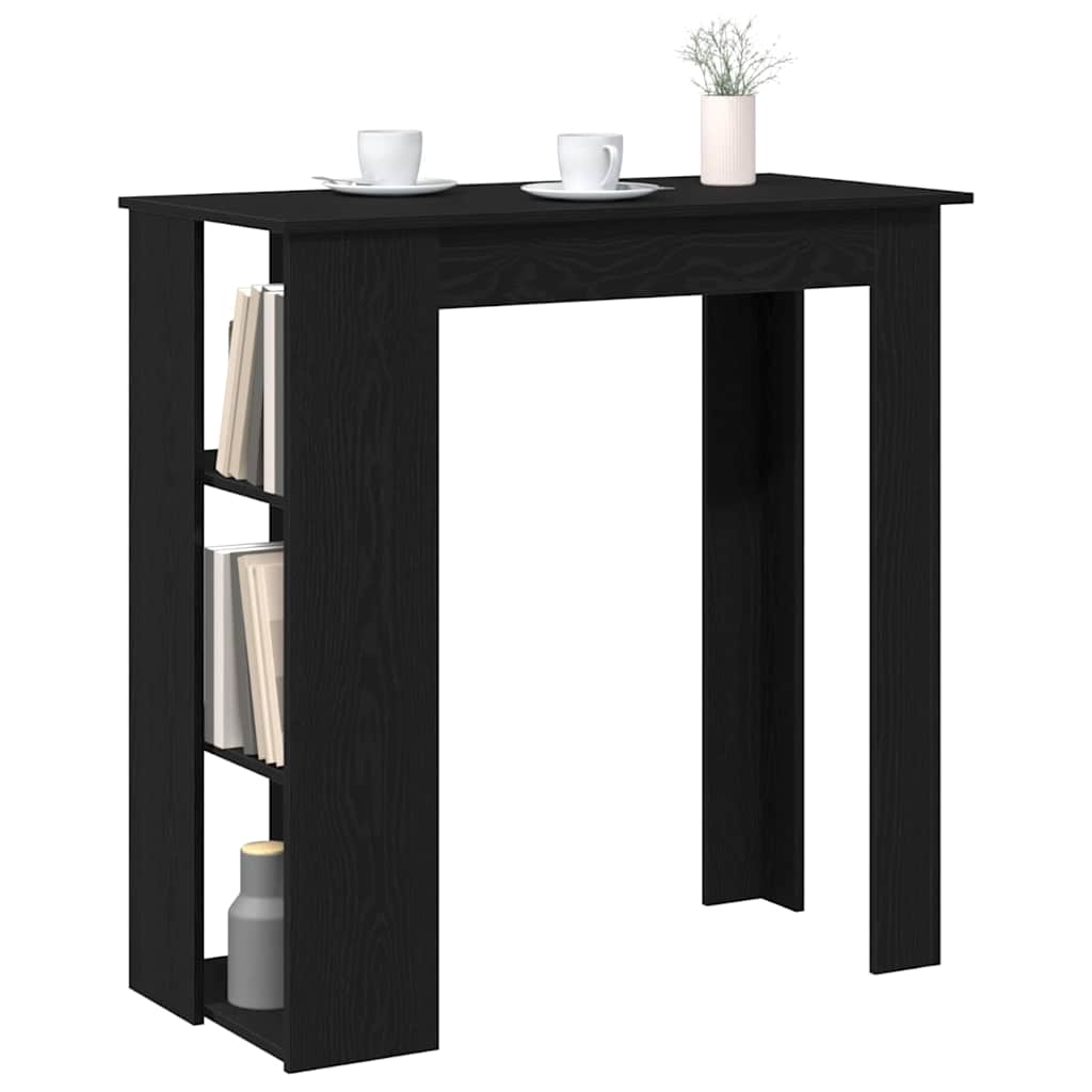 vidaXL Stół barowy z półką Czarny Dąb 102 x 50 x 103,5 cm