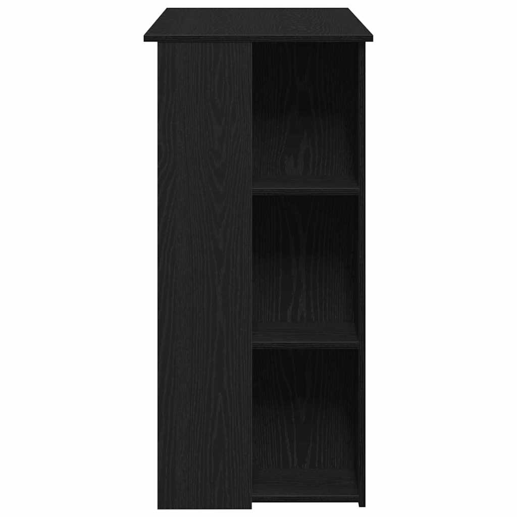 vidaXL Stół barowy z półką Czarny Dąb 102 x 50 x 103,5 cm