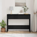 vidaXL Konsola Czarny Dąb 100 x 35 x 76,5 cm Materiał drewnopochodny