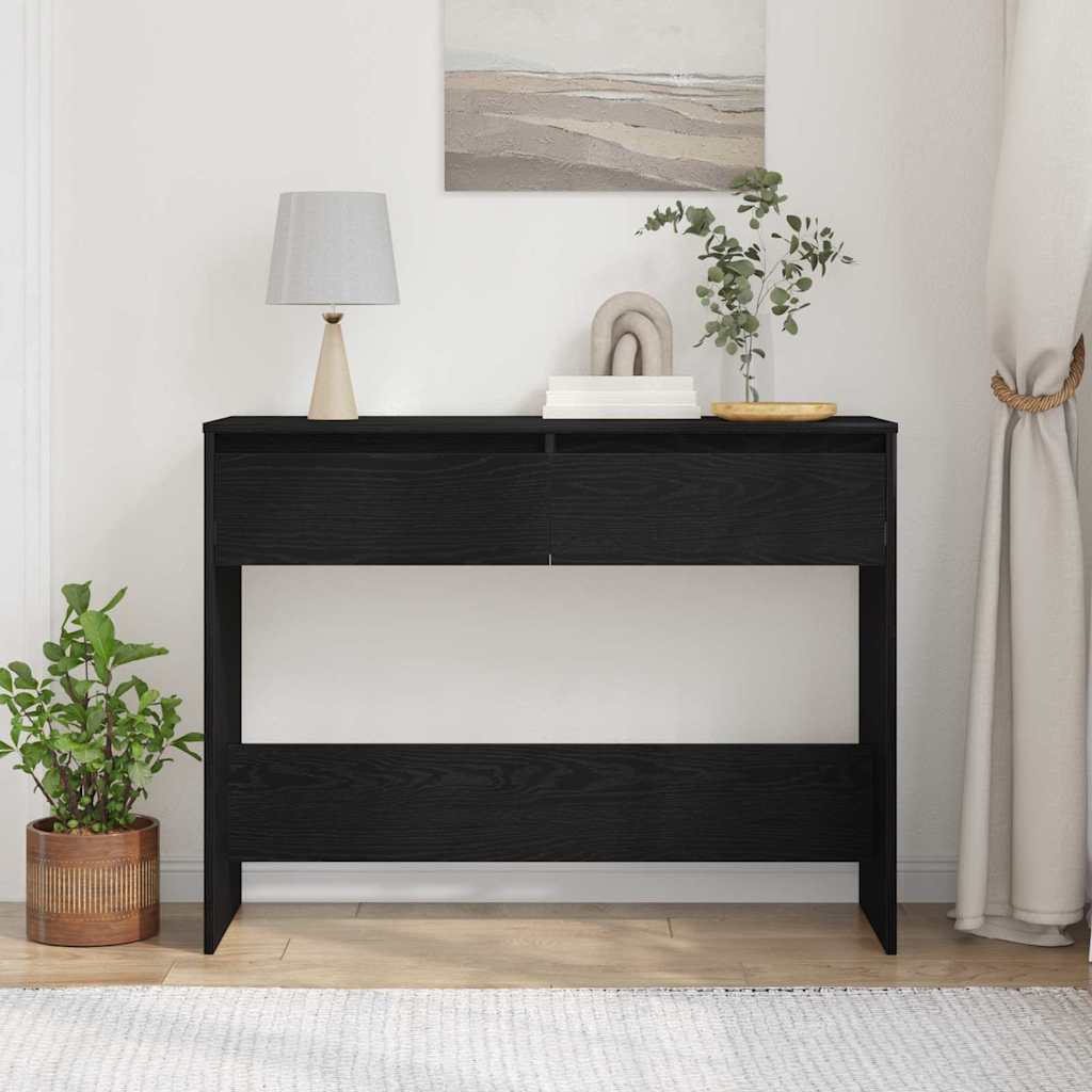 vidaXL Konsola Czarny Dąb 100 x 35 x 76,5 cm Materiał drewnopochodny