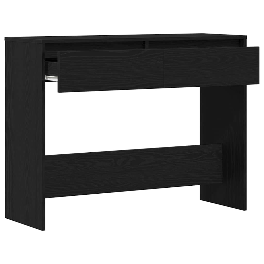 vidaXL Konsola Czarny Dąb 100 x 35 x 76,5 cm Materiał drewnopochodny