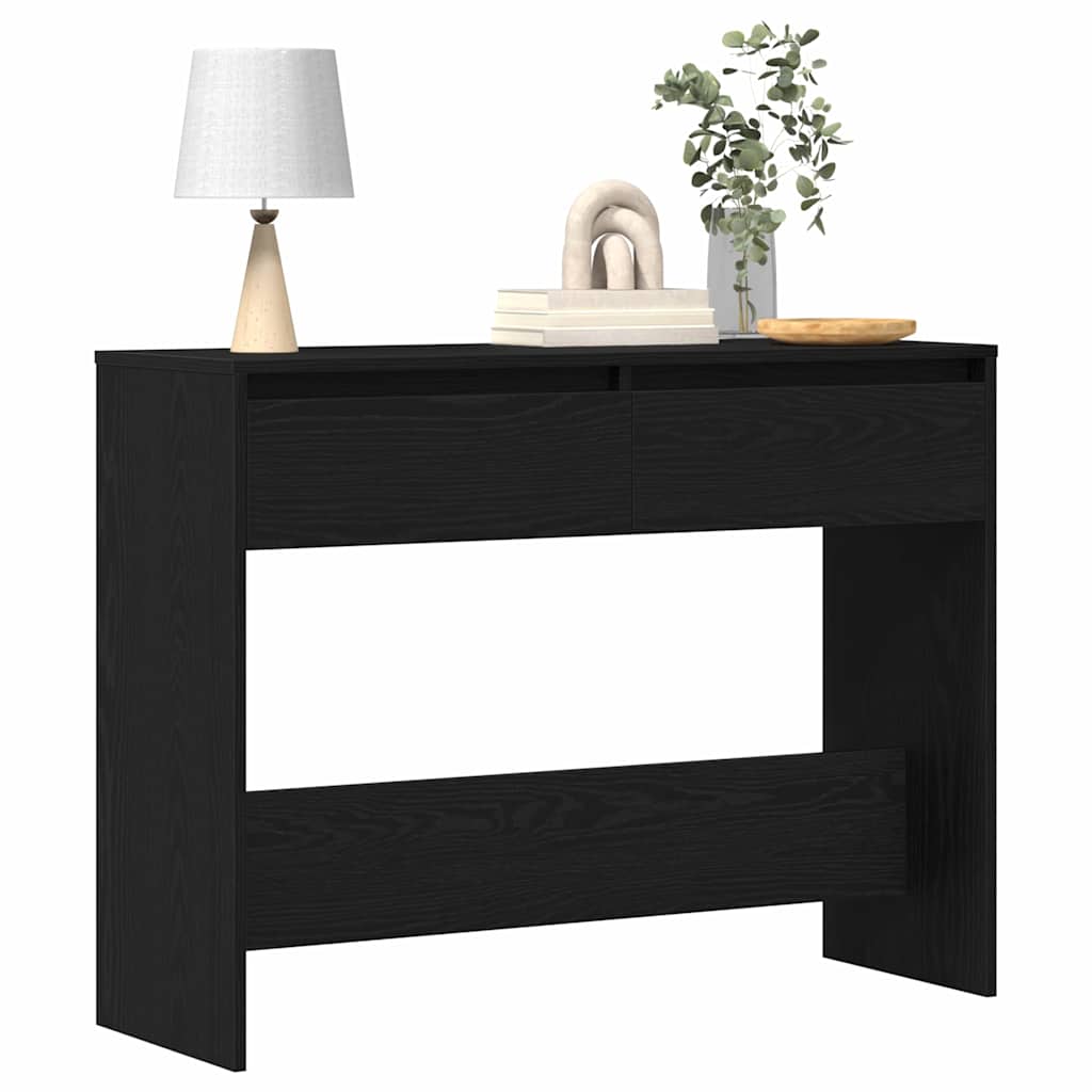 vidaXL Konsola Czarny Dąb 100 x 35 x 76,5 cm Materiał drewnopochodny
