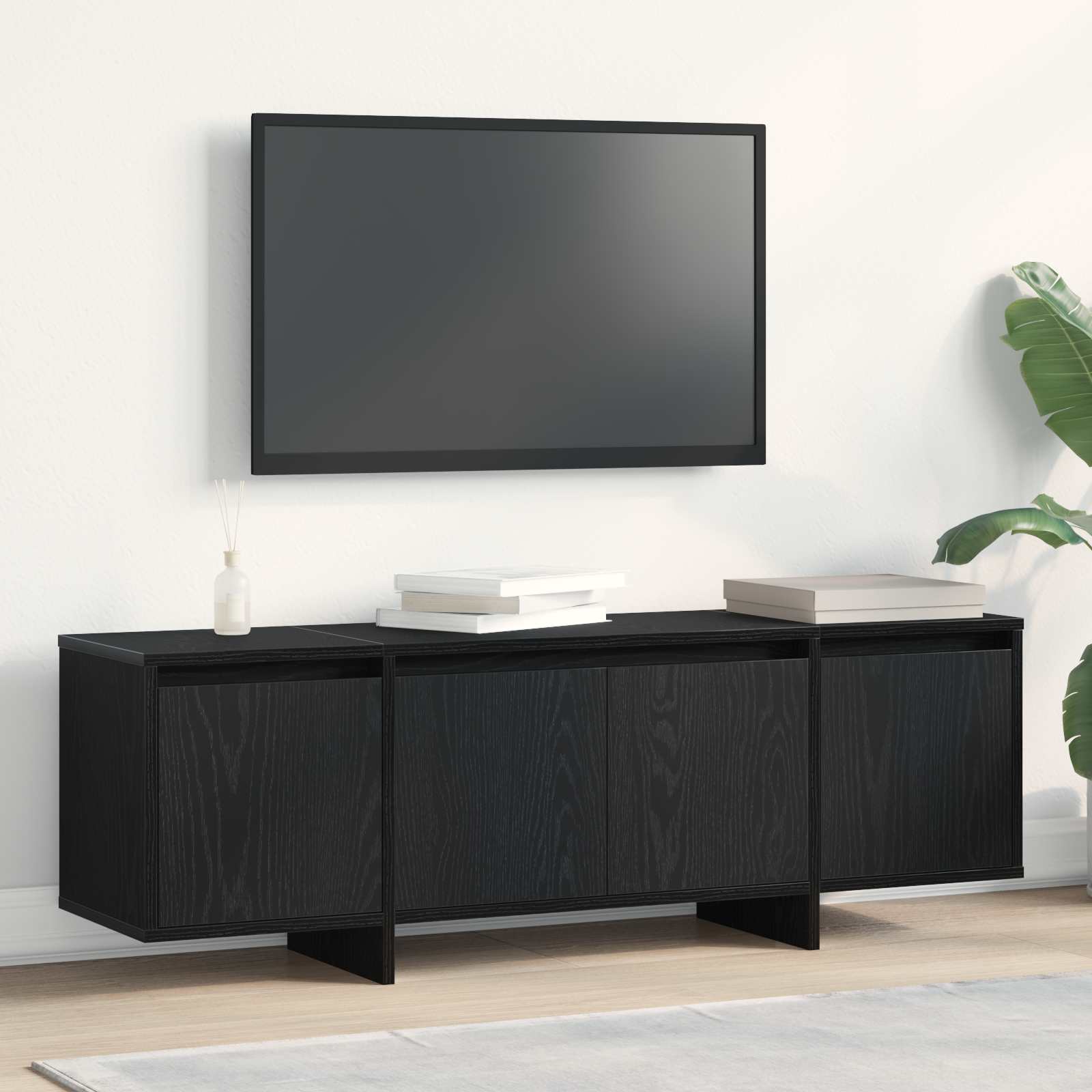 vidaXL Szafka pod telewizor Czarny Dąb 120 x 30 x 40,5 cm