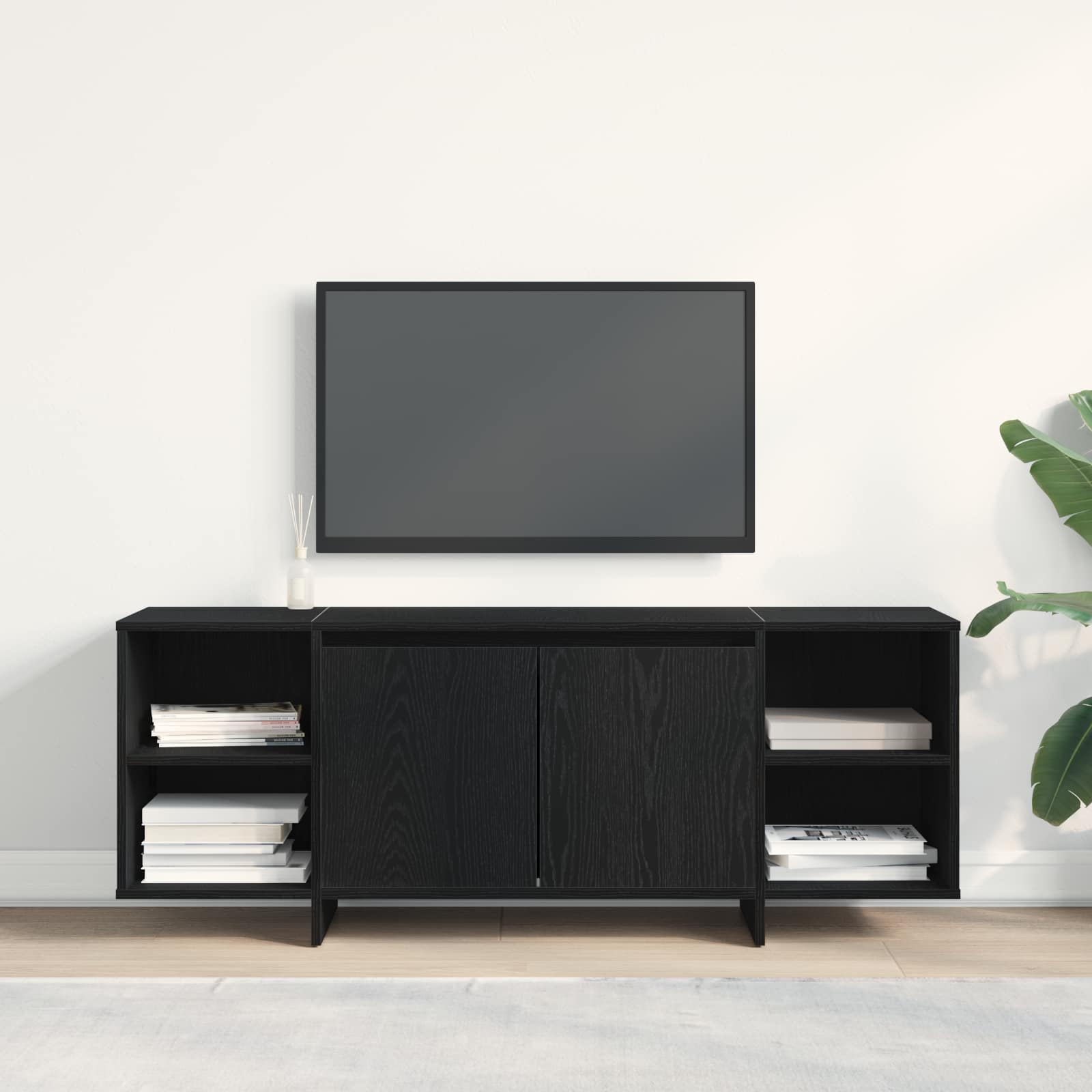 vidaXL Szafka pod telewizor 130 x 35 x 50 cm Czarny dąb
