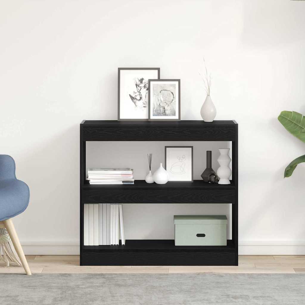 vidaXL Szafka na książki 2 pcs Czarny Dąb 80 x 30 x 72 cm