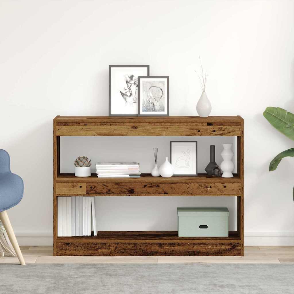 vidaXL Półka na książki Stare drewno 100 x 30 x 72 cm