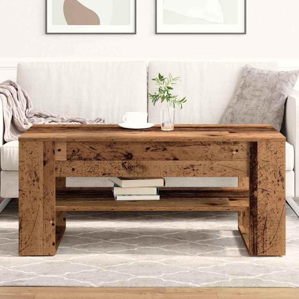 vidaXL Stolik kawowy Stare drewno 102 x 55 x 45 cm