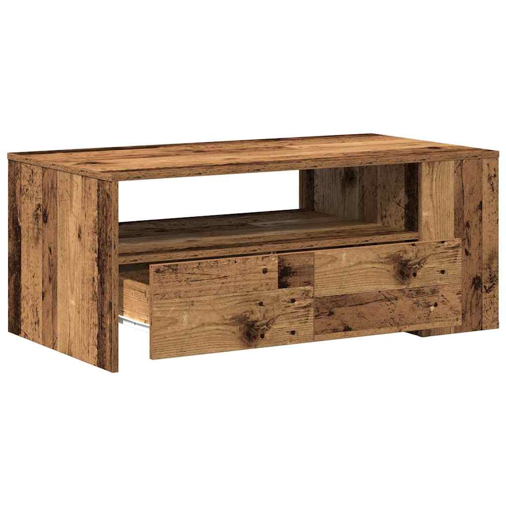 vidaXL Stolik kawowy z szufladą Stare drewno 102 x 55 x 43,5 cm