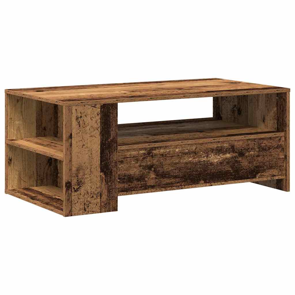 vidaXL Stolik kawowy z szufladą Stare drewno 102 x 55 x 43,5 cm