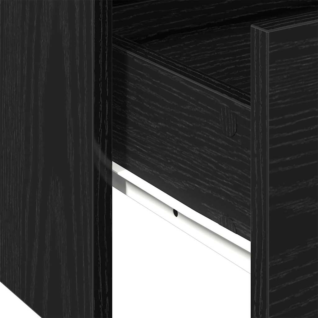 vidaXL Stolik kawowy z szufladą Czarny Dąb 102 x 55 x 43,5 cm