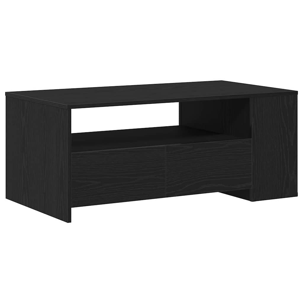 vidaXL Stolik kawowy z szufladą Czarny Dąb 102 x 55 x 43,5 cm