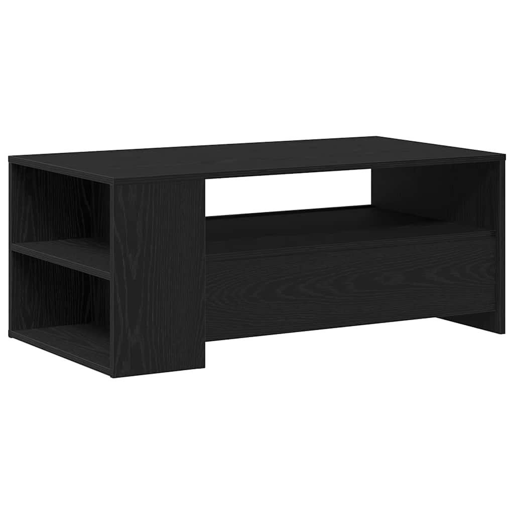 vidaXL Stolik kawowy z szufladą Czarny Dąb 102 x 55 x 43,5 cm