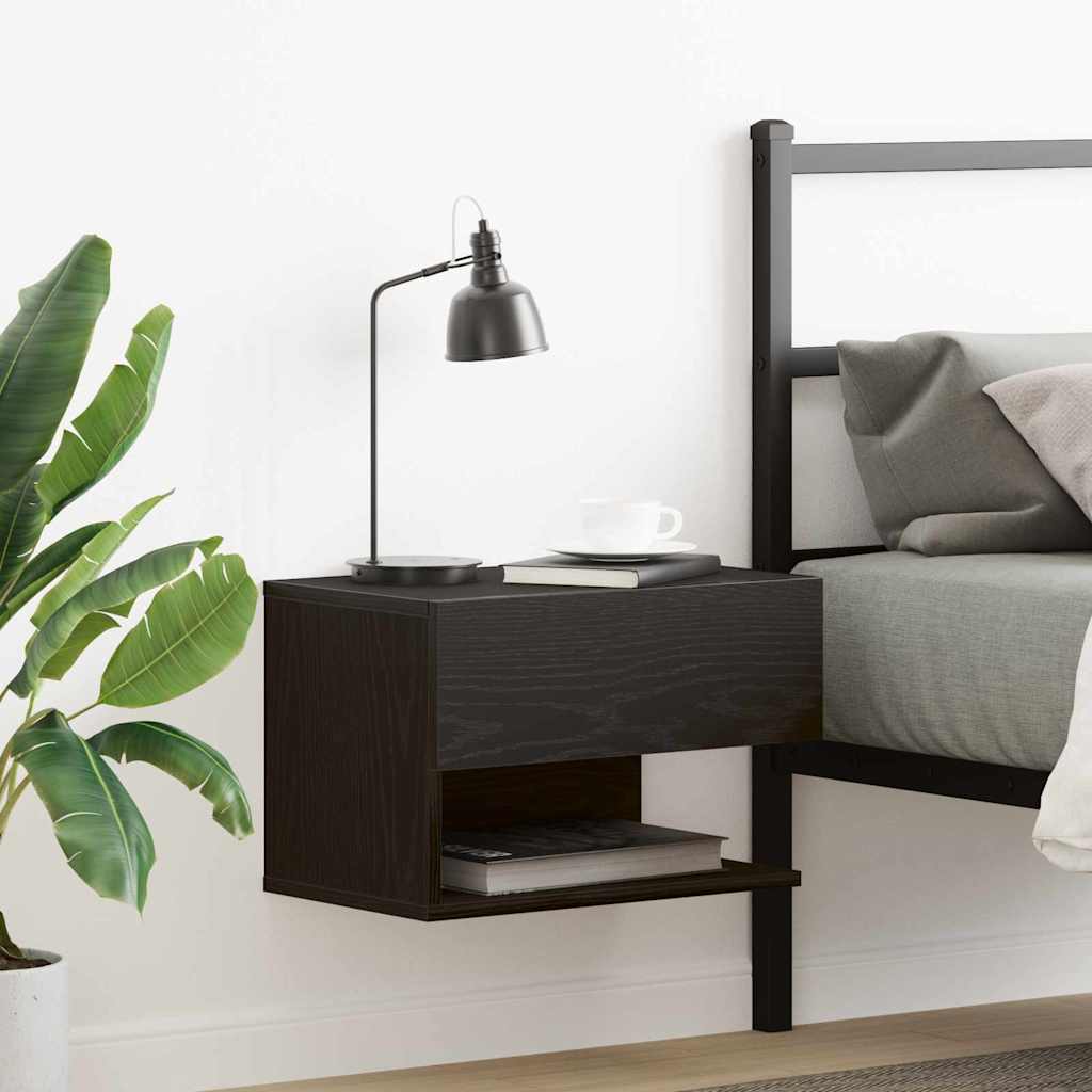 vidaXL Szafka Nocna Czarny Dąb 46 x 30 x 30 cm Materiał drewnopochodny