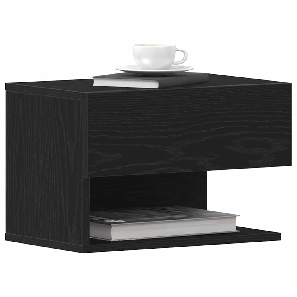 vidaXL Szafka Nocna Czarny Dąb 46 x 30 x 30 cm Materiał drewnopochodny