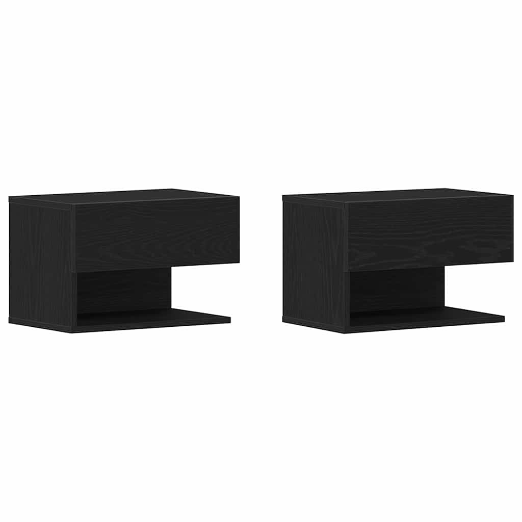 vidaXL Szafka Nocna z szufladą 2 pcs Czarny Dąb 46 x 30 x 30 cm
