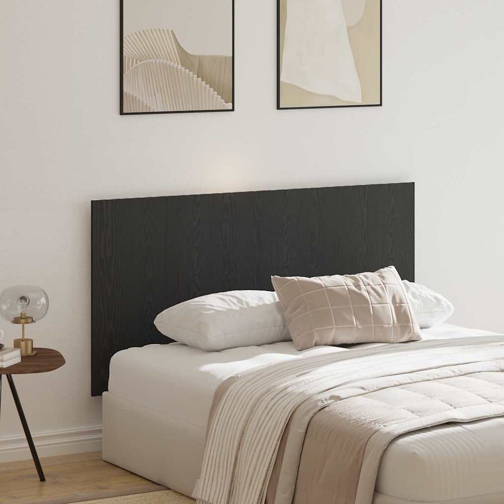 vidaXL Wezgłowie łóżka Z zagłówkiem Czarny Dąb 160 x 1.5 x 80.5 cm