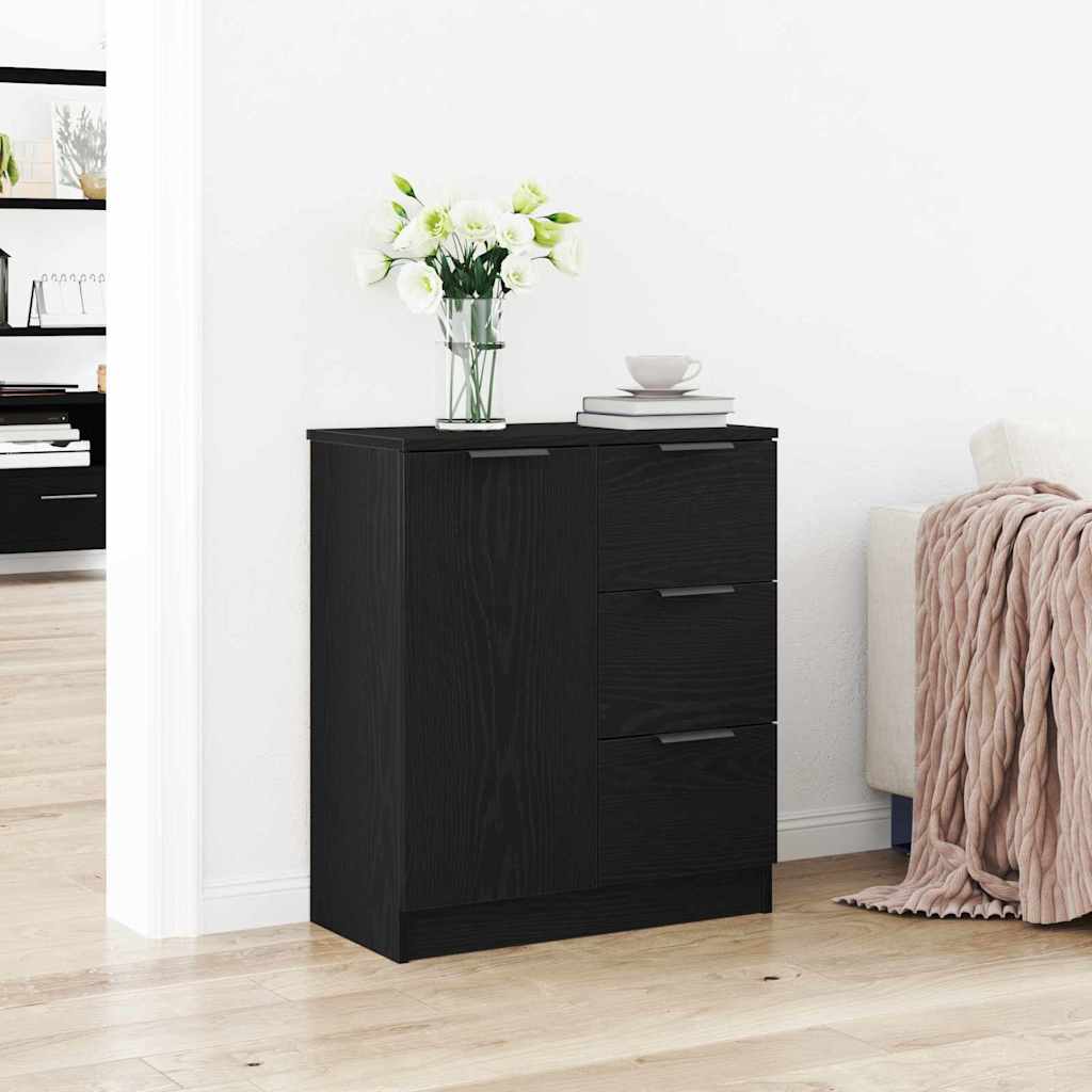 vidaXL Bufet Czarny Dąb 60 x 30 x 70 cm Materiał drewnopochodny