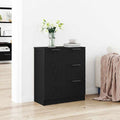 vidaXL Bufet Czarny Dąb 60 x 30 x 70 cm Materiał drewnopochodny