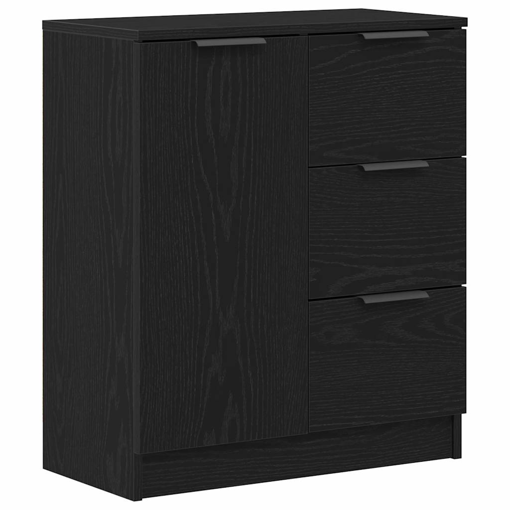 vidaXL Bufet Czarny Dąb 60 x 30 x 70 cm Materiał drewnopochodny