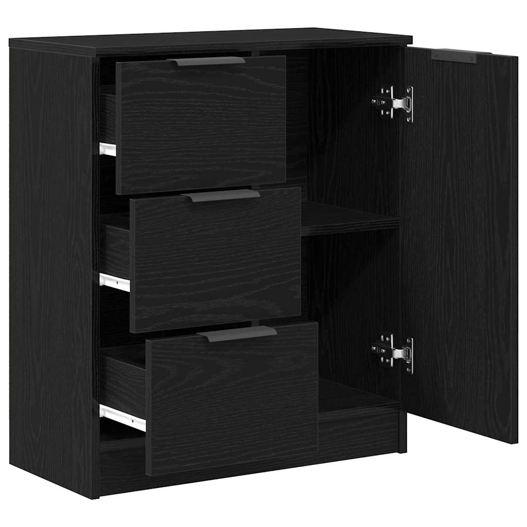 vidaXL Bufet Czarny Dąb 60 x 30 x 70 cm Materiał drewnopochodny