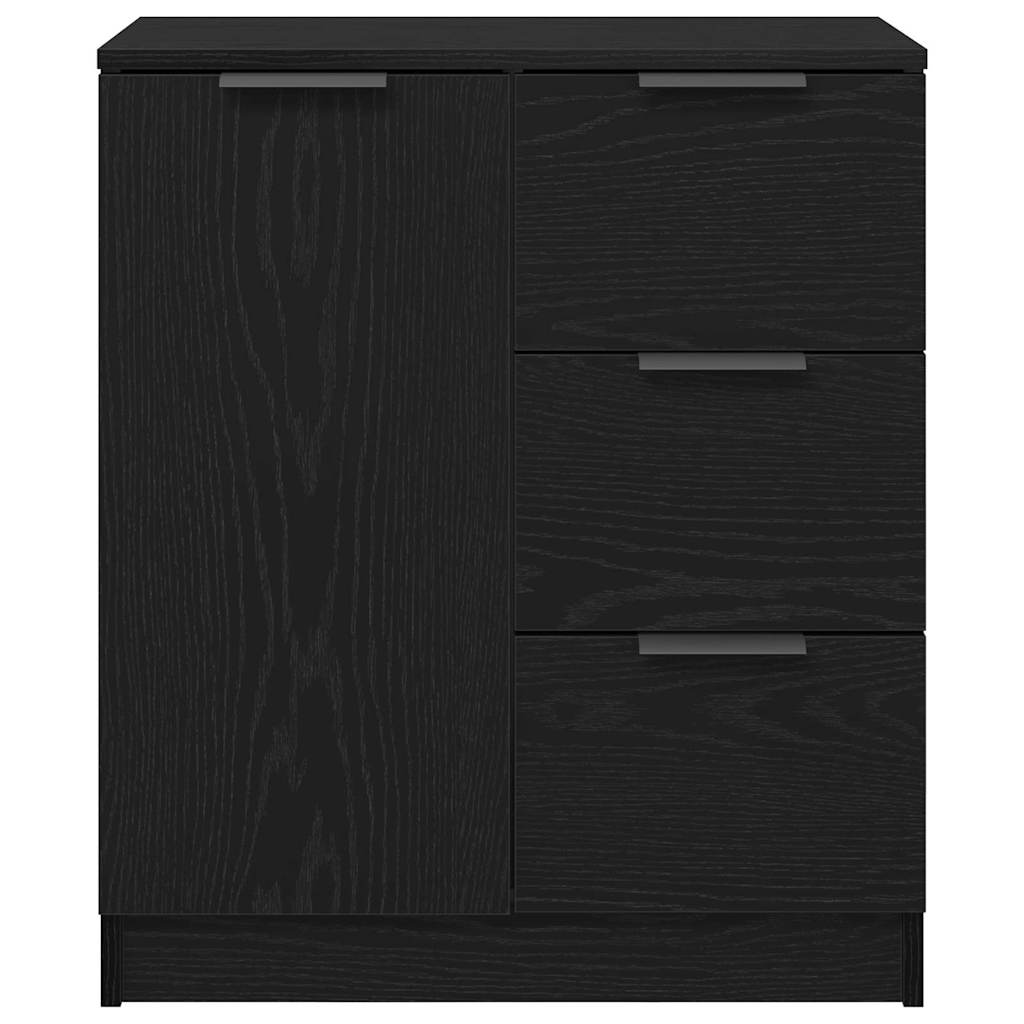 vidaXL Bufet Czarny Dąb 60 x 30 x 70 cm Materiał drewnopochodny