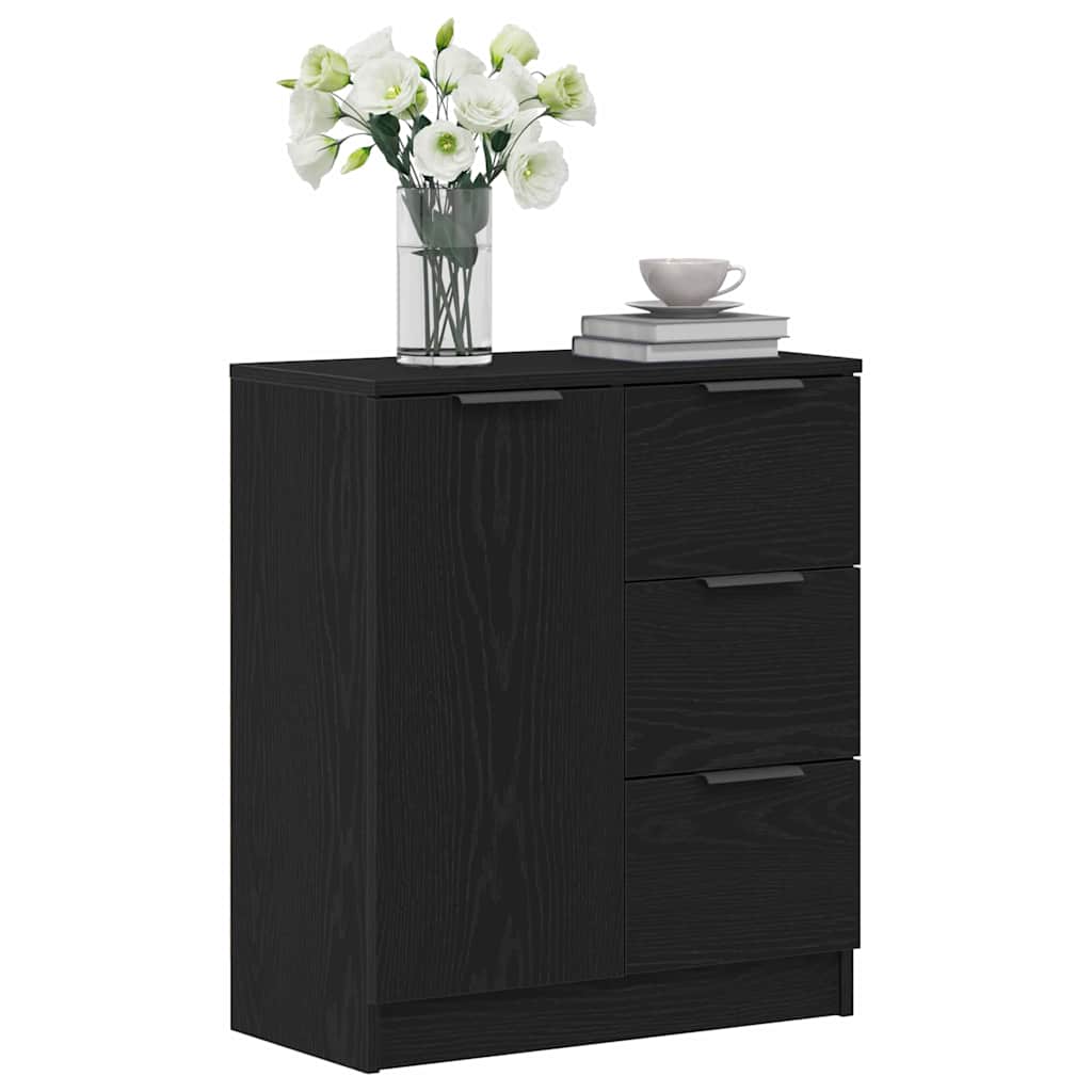 vidaXL Bufet Czarny Dąb 60 x 30 x 70 cm Materiał drewnopochodny