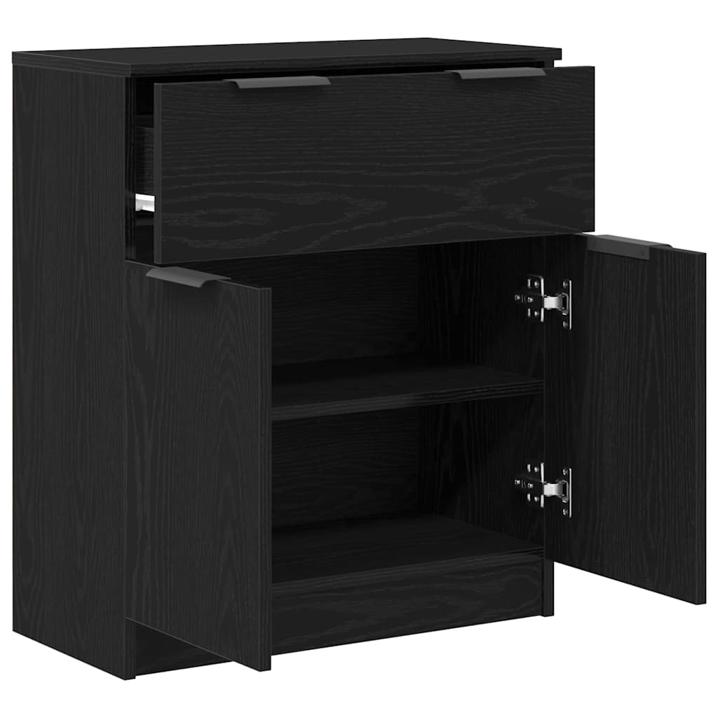 vidaXL Bufet Czarny Dąb 60 x 30 x 70 cm Materiał drewnopochodny
