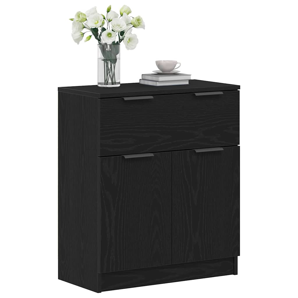 vidaXL Bufet Czarny Dąb 60 x 30 x 70 cm Materiał drewnopochodny