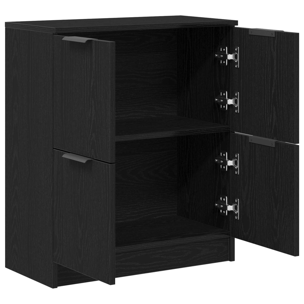 vidaXL Bufet Czarny Dąb 60 x 30 x 70 cm Materiał drewnopochodny
