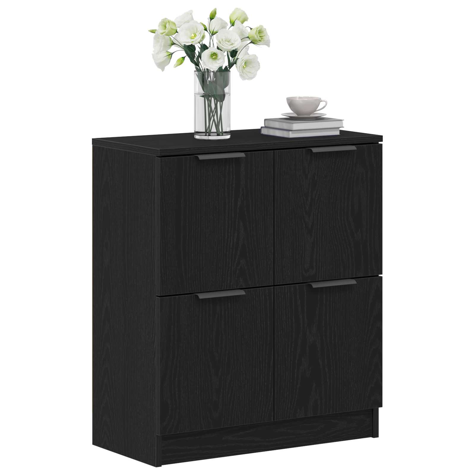 vidaXL Bufet Czarny Dąb 60 x 30 x 70 cm Materiał drewnopochodny