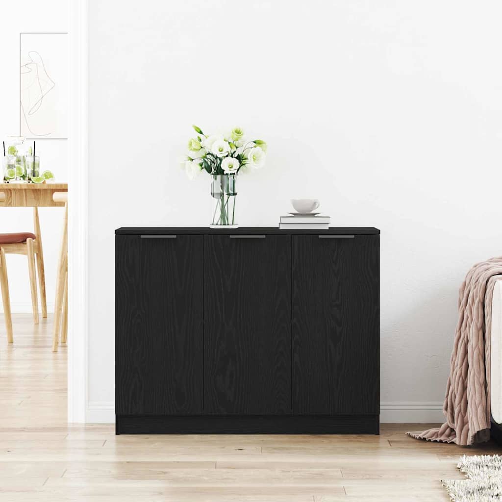 vidaXL Bufet Czarny Dąb 90,5 x 30 x 70 cm Materiał drewnopochodny