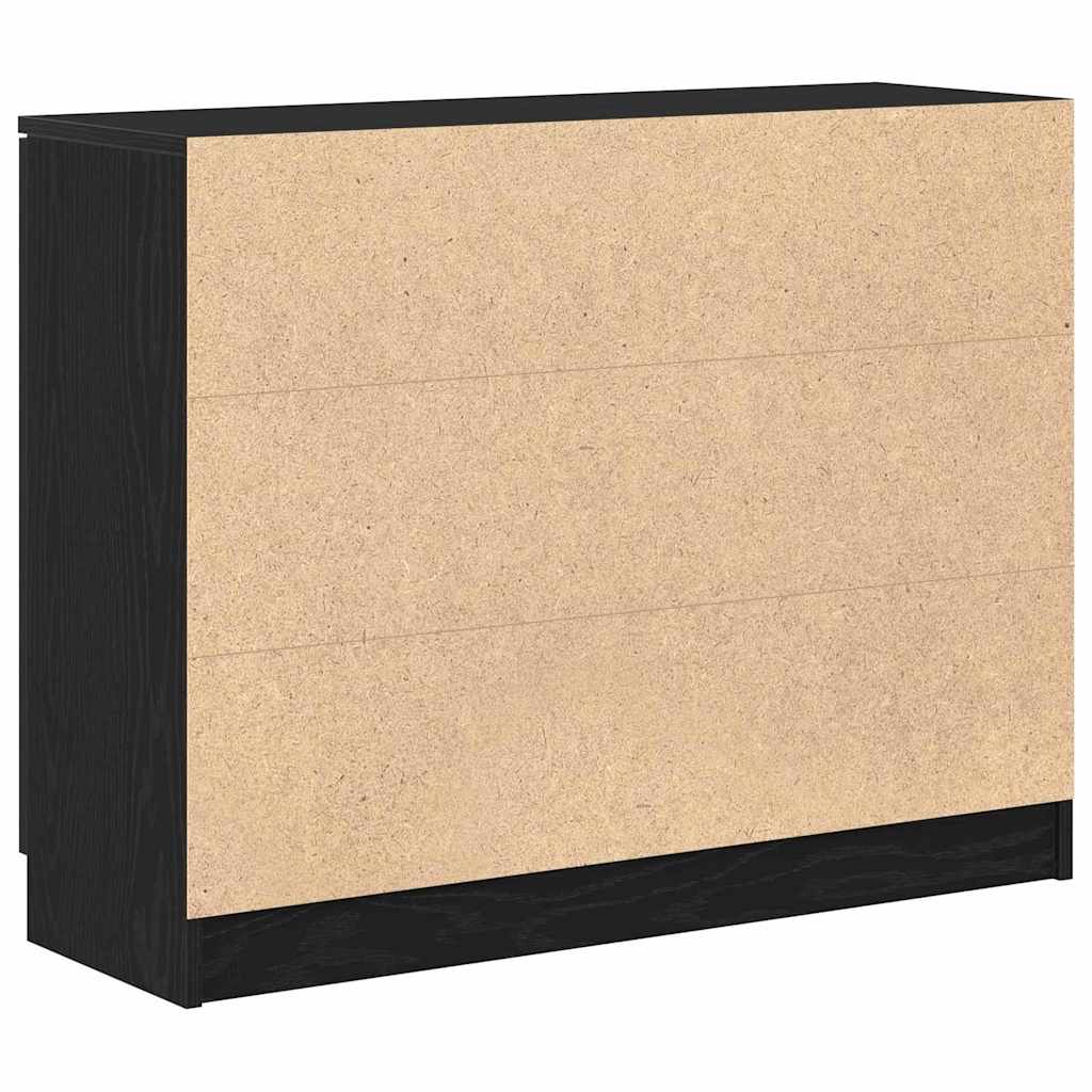 vidaXL Bufet Czarny Dąb 90,5 x 30 x 70 cm Materiał drewnopochodny