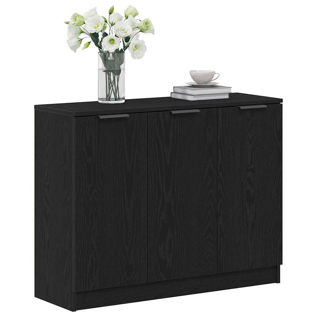 vidaXL Bufet Czarny Dąb 90,5 x 30 x 70 cm Materiał drewnopochodny