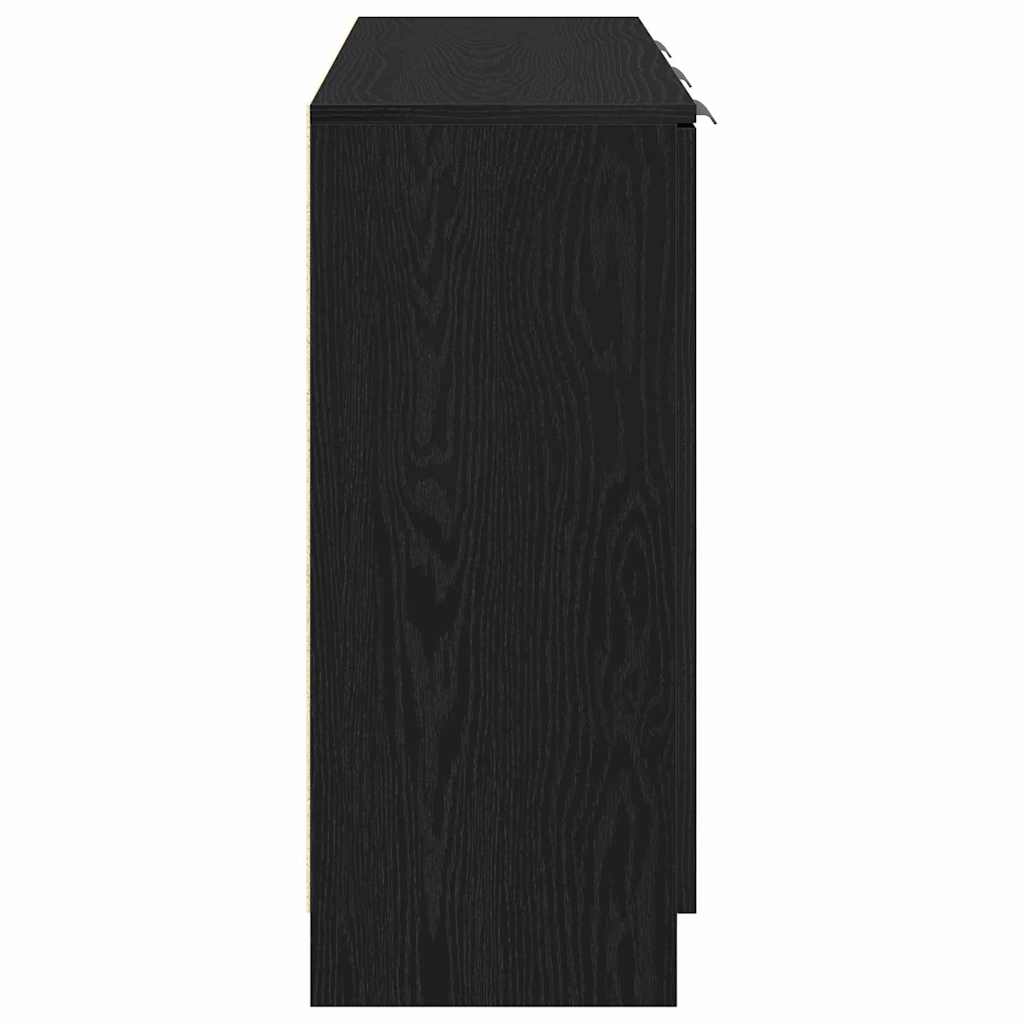 vidaXL Bufet Czarny Dąb 90,5 x 30 x 70 cm Materiał drewnopochodny