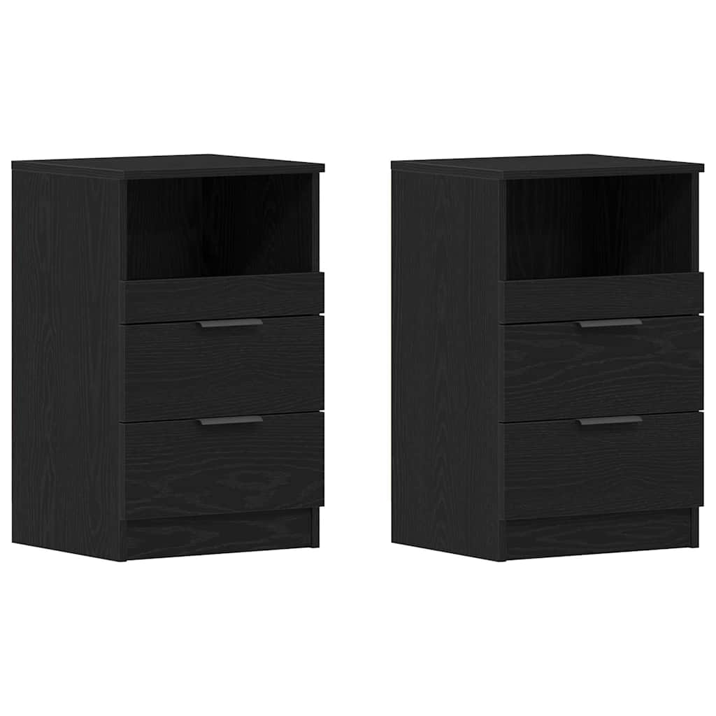vidaXL Szafka Nocna z szufladą 2 pcs Czarny Dąb 40 x 35 x 65 cm