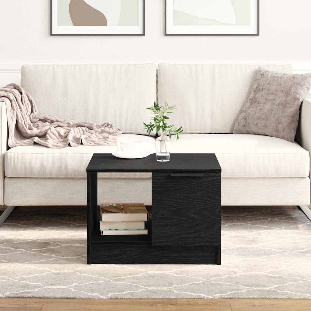 vidaXL Stolik kawowy with Drawer Czarny dąb 50 x 50 x 36 cm