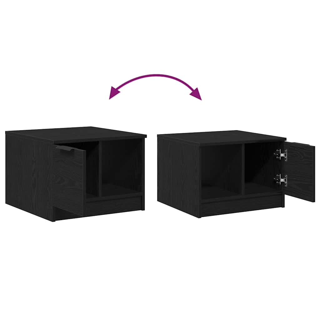 vidaXL Stolik kawowy with Drawer Czarny dąb 50 x 50 x 36 cm